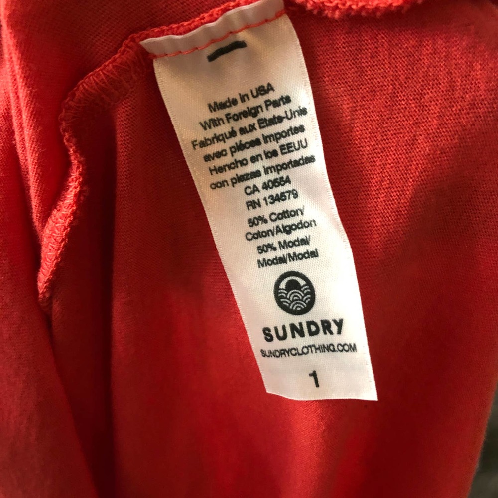 Sundry Long Sleeve Ruffle Tee - Picture 4 of 4